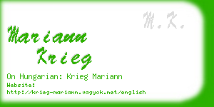 mariann krieg business card